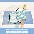 thumbnail image 5 of 2 Pack Flip Folders with Clear PVC Window Binder Pouches 3-Ring Binder Organizer for Office & Home Light Teal and White Argyle, 5 of 6