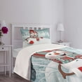thumbnail image 5 of Ambesonne Snowman Quilted Bedspread Set 2 Pcs, Smiling 3D Mascot Trees, Twin Size, Multicolor, 5 of 6