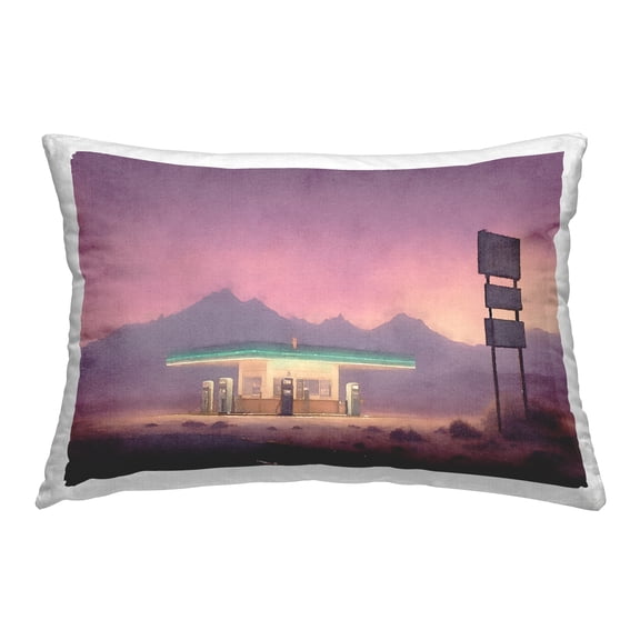 Stupell Industries Desert Gas Station Decorative Printed Throw Pillow Design by Noah Bay.
