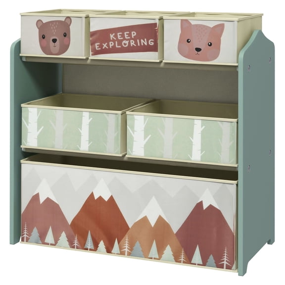 Storage Bins with 6 , 25" x 12" x 26", Green