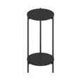 thumbnail image 6 of Furinno Besi 2-Tier Tall Round Side Table with Metal Legs, Metal Black End Table, Night Stand, Bedside Table with Open Shelf, for Living Room, Bedroom, Dark Americano, 6 of 6