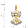 thumbnail image 3 of 14K Two-Tone Gold Charm Pendant 21 mm 14 Yellow Rhodium Plated Angel With Love, 3 of 3