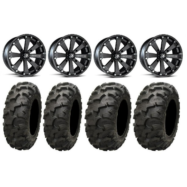MSA Black Kore 14" ATV Wheels 28" Blackwater Tires CanAm Commander