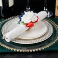 thumbnail image 2 of LanSuare 4th of July Flower Napkin Rings Handicraft for Mother's Day Banquet Birthday Party Independence Day, 2 of 6