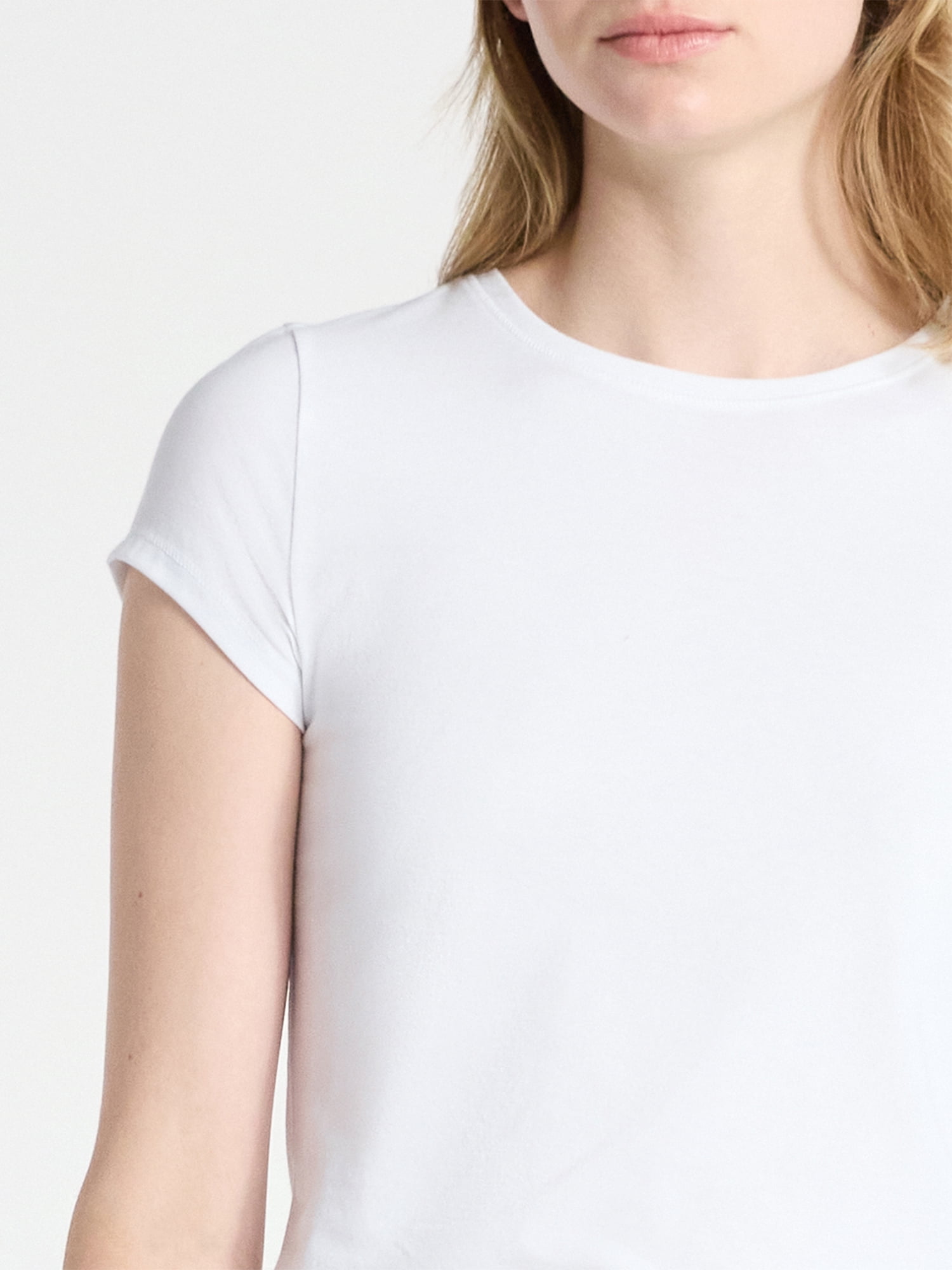 No Boundaries Crew Neck Tee with Short Sleeves, 1 or 3-Pack, Women’s Sizes XXS-XXL