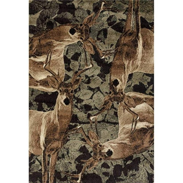 United Weavers 712 30275 58 5 ft. 3 in. x 7 ft. 2 in. Woodside Deer Kin Area Rug, Multicolor
