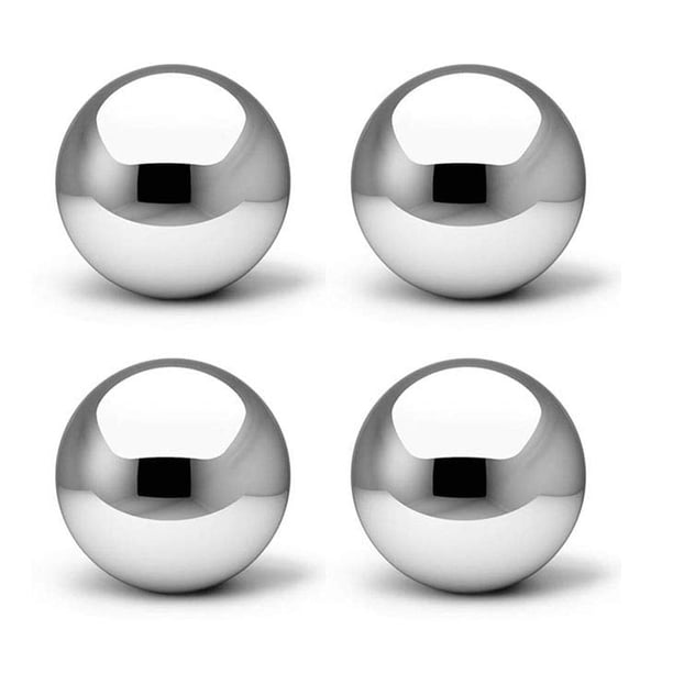 Bola de observación de acero inoxidable, esfera de jardín reflectante de bola hueca pulida con espejo, bolas flotantes sin costuras (10 cm x 4 piezas)