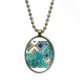 thumbnail image 1 of Green Tropics dibujo arte vegetal Collar Colgante de cadena vintage Colección de joyas colgantes Unbranded M, 1 of 3