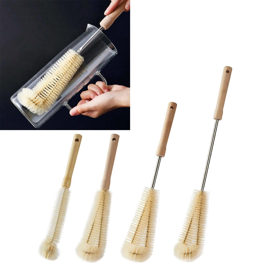 HannLk Wood Handle Cleaning Brush Coffee Tea Glass Cup Cleaner Gadgets Tool