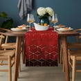 thumbnail image 2 of Ombre Red Geometric Table Runner - 70 Inch Long, Kitchen Dining Table Runner Dresser Scarves, Modern Abstract Art Farmhouse Decor for Coffee Tables Wedding Party Banquet, 2 of 8