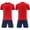 Red, variant on Kids Soccer Jersey Set, Boys Girls Quick Dry Breathable Geometric Print Shirt + Navy Shorts, Youth Football Training Uniform Sports Outfit 7-14Y(White, 11-12 Years)