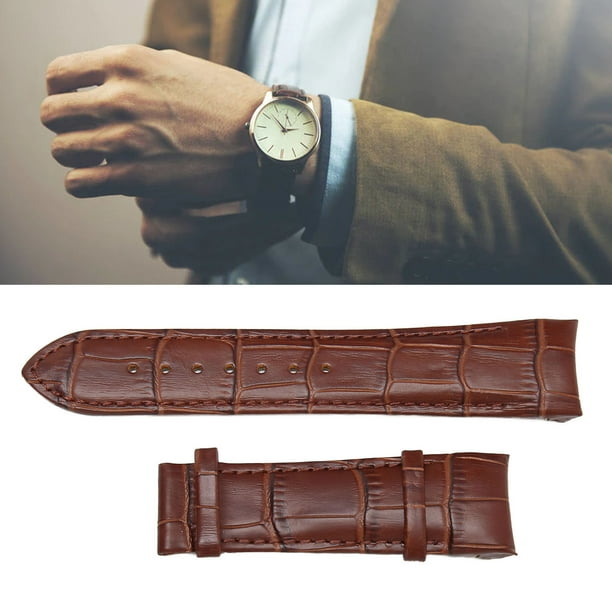 Black leather watch straps deals