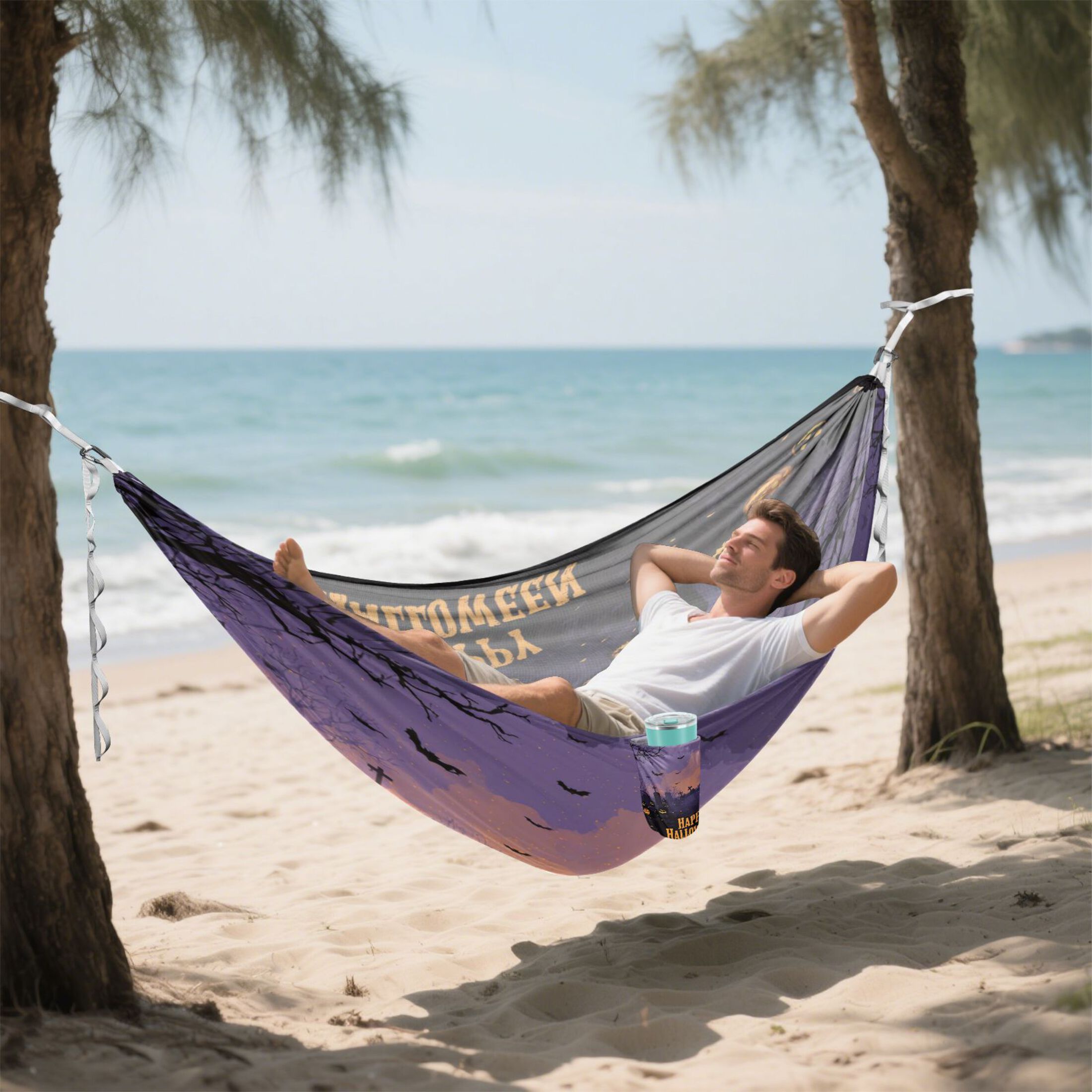 Hammock Camping Hammock Nylon Portable Hammock Travel Camping Hammock Halloween Pattern