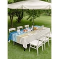 thumbnail image 3 of Outdoor Tablecloth with Umbrella Hole and Zipper, Blue Summer Beach Rectangle Table Cloth 60x120 Inch Waterproof Tablecloth, Nautical Coastal Beige Seaside Picnic Table Cover for Patio Camping, 3 of 7