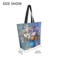 thumbnail image 4 of Open Top Canvas Tote Bag with Zipper Reusable Shopping Bag 13.5x15" Roomy Carryall Vintage Style Vase, 4 of 9