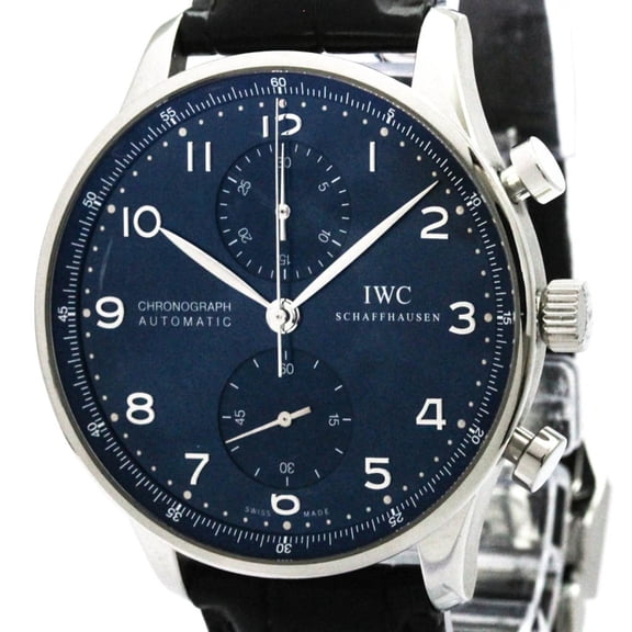 Pre-Owned IWC Portuguese Chronograph Steel Automatic Watch IW371491 Polished