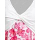thumbnail image 3 of Talla grande Twist Front Floral Butterfly Tee Rosegal Mangas largas de talla grande, 3 of 5