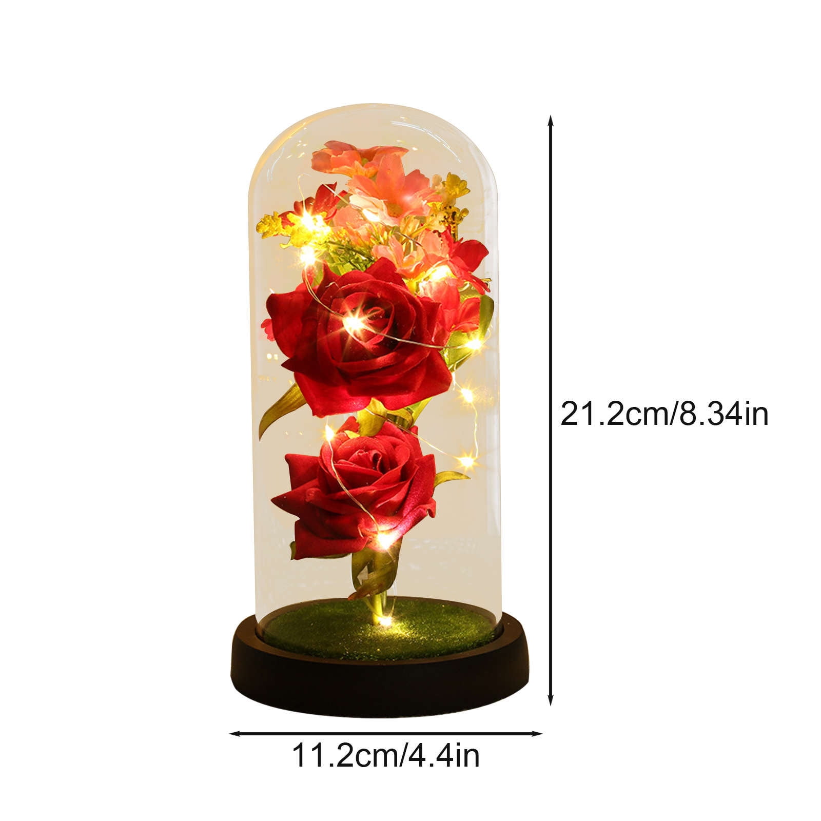 Veilleuse Pissenlit Sous Cloche En Verre - Pissenlit Véritable - LED Alimentée Par Piles - Décoration Romantique, Cadeau