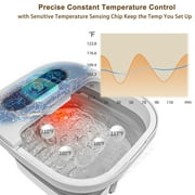 Collapsible Foot Spa Bath with Heat and Massage Rollers, Touch Screen, Bubble, Foot Pedicure Kit, Temperature Control