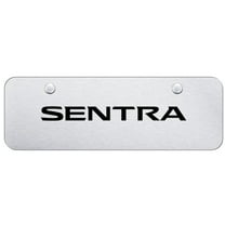 Nissan Sentra Laser Etched Logo Mini License Plate (Brushed Chrome)