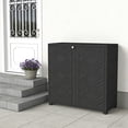 thumbnail image 3 of OFFIGAM Outdoor Storage Cabinet Waterproof Plastic Storage Shed No Shelf Black, 3 of 9