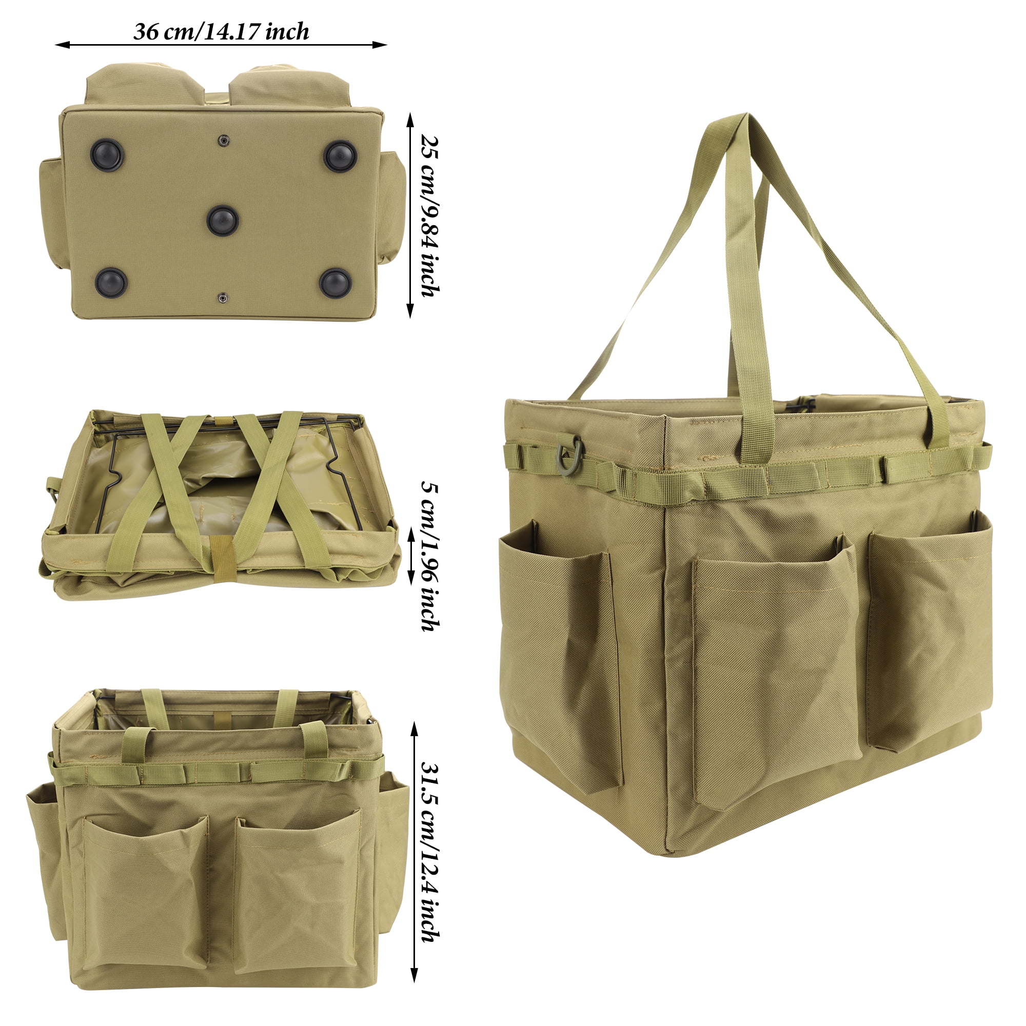 Camping Storage Bag Foldable Tool Tote Bag Tool Organizer Tote Bag for Grilling Camping Picnics Garage Trunk Organizer
