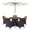thumbnail image 2 of Modway Convene 7 Piece Outdoor Patio Dining Set in Espresso Orange, 2 of 6