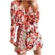 thumbnail image 1 of Vestido HUOGUO de manga larga con cuello en V holgado y estampado a la moda para mujer, 1 of 4