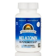 Source Naturals Melatonin 1mg Sublingual Peppermint, 300 tablet