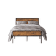 thumbnail image 1 of Base de Cama 141cm, Cabecera y Estribo de Madera, Soporte de Listones de Metal Resistente, Marco de Cama Full Size, Gran Almacenamiento Debajo de la Cama, Rústico, 1 of 4