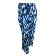 Calvin Klein Women's Plus Drawstring Elastic Waist Pants (2X, Regatta/White)