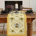 thumbnail image 2 of Table Runner Dresser Scarves 72 Inch Long, Retro Farm Honeybee Sunflower Linen Dining Table Runners Vintage Yellow Tabletop Scarf for Wedding Holiday Party Kitchen, 2 of 7