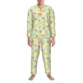 thumbnail image 3 of Uemuo Tree Palms Lemon Pattern 2-Piece Loungewear Set - Men’s Soft Sleepwear, Cozy Winter PJs, Comfy Sleep Set-Large, 3 of 7