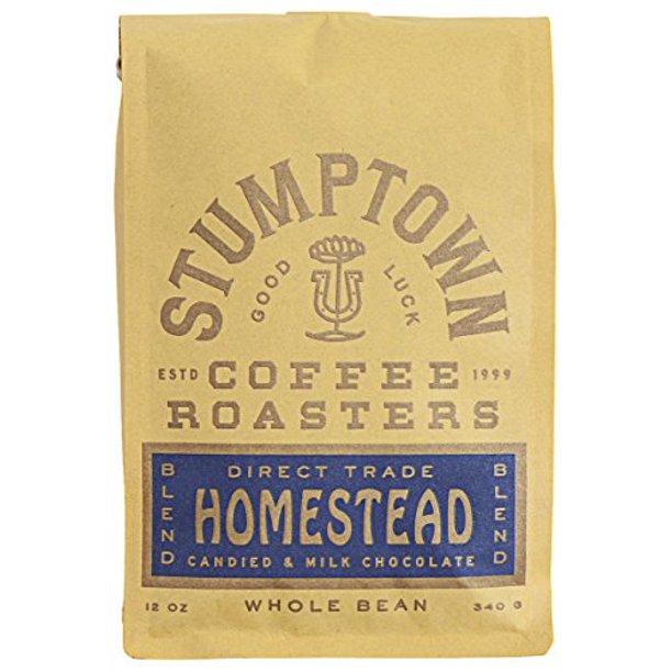 Stumptown Coffee Roasters, Medium Roast Whole Bean Coffee Homestead Blend 12 Ounce Bag with