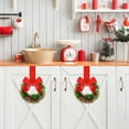 thumbnail image 2 of WMGHA Small Christmas Wreath 10'' Mini Wreaths for Kitchen Cabinet Wreaths with Berry & Red Velvet Bow Ribbon Window Wreath Christmas Xmas Farmhouse Decoration for Front Door Chair Wall, 2 of 9