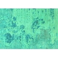 thumbnail image 1 of Ahgly Company Machine Washable Indoor Rectangle Abstract Turquoise Blue Modern Area Rugs, 5' x 7', 1 of 4