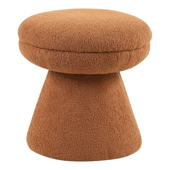 Furniture of America Thia Modern 17.5" Upholstered Mushroom-Shape Design Ottoman