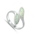 thumbnail image 4 of CHOOSE YOUR COLOR White Simulated Opal Modern Wrap Ring .925 Sterling Silver Band CZ Female Size 10, 4 of 4
