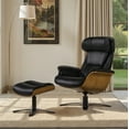 thumbnail image 6 of Jennifer Taylor Home Jovan 31.5" Mid-Century Modern Genuine Leather Recliner Lounge Chair, Shadow Gray Leather, 6 of 9
