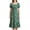 Green, variant on CIENVNSTG Summer Dresses For Women 2026 Square Neck Puff Sleeve Floral Midi Dress Smocked Waist Ruffle Hem A Line Casual Summer Sundress Black L