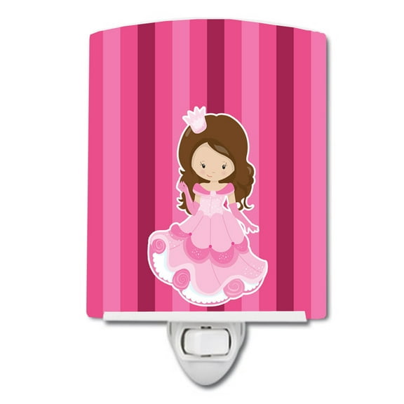 Caroline's Treasures BB9004CNL Princess Brunette Ceramic Night Light, 6x4x3", multicolor