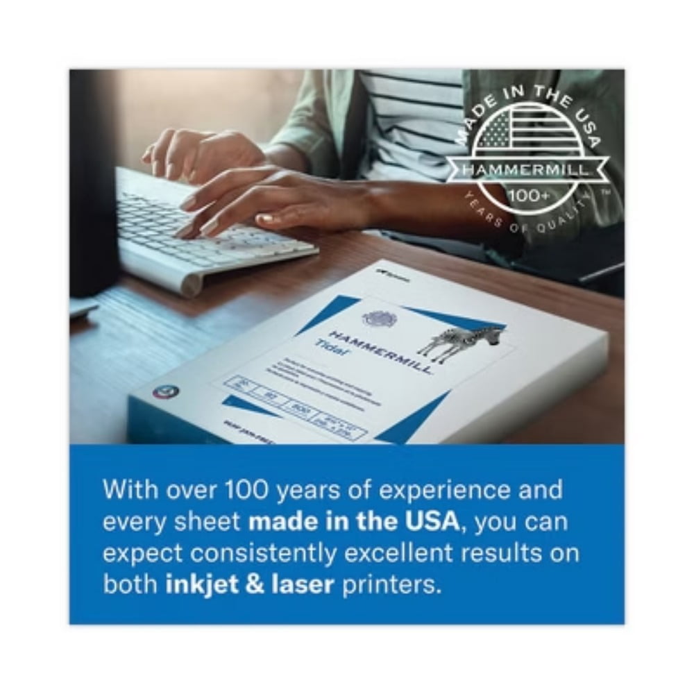 Premium Color Copy Print Paper, 100 Bright, 28 lb Bond Weight, 11 x 17, Photo White, 500/Ream
