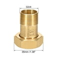 thumbnail image 2 of Conector de tubería de latón, Niple hexagonal, Conector roscado G3/4 Macho x G1 Hembra para acoplamiento de medidor de agua 2 Pcs, 2 of 3