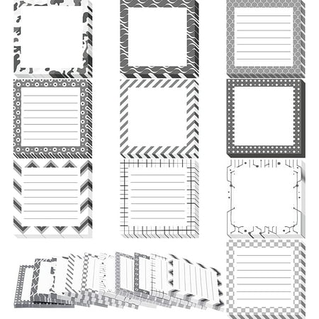 10 Pieces Sticky Notes Ink Patterns Sticky Note Pads Appreciation Self ...