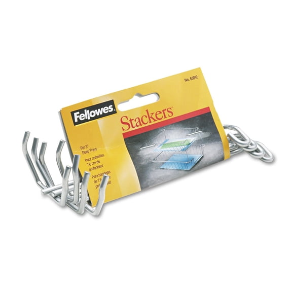 Fellowes 63012 Wire Tray Supports, LTR/Lgl, f/60012, 5-1/2-Inch, 4/ST, Silver