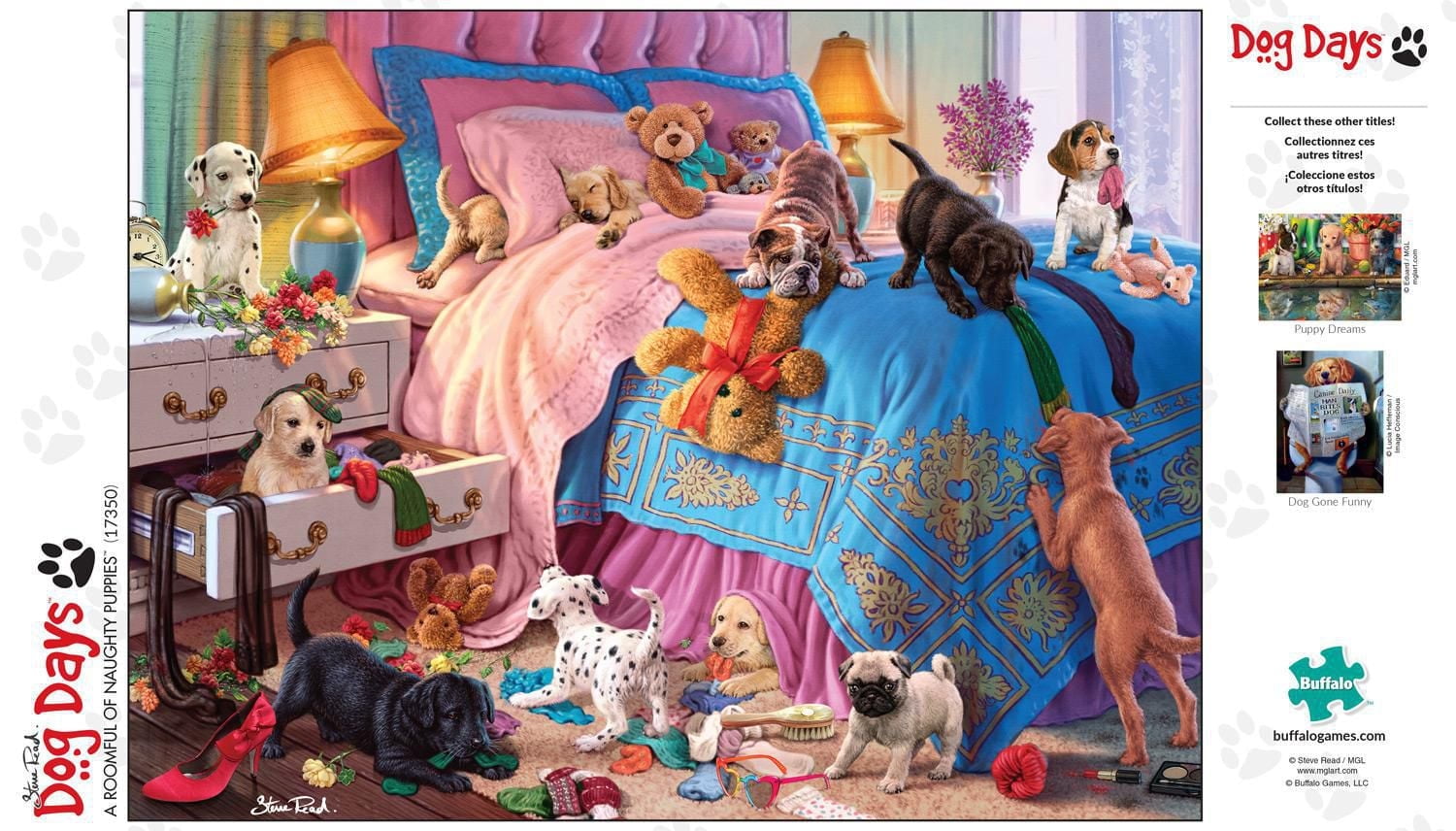 Buffalo Games - Le puzzle Dog Days - A Roomful of Naughty Puppies - en 750 pièces