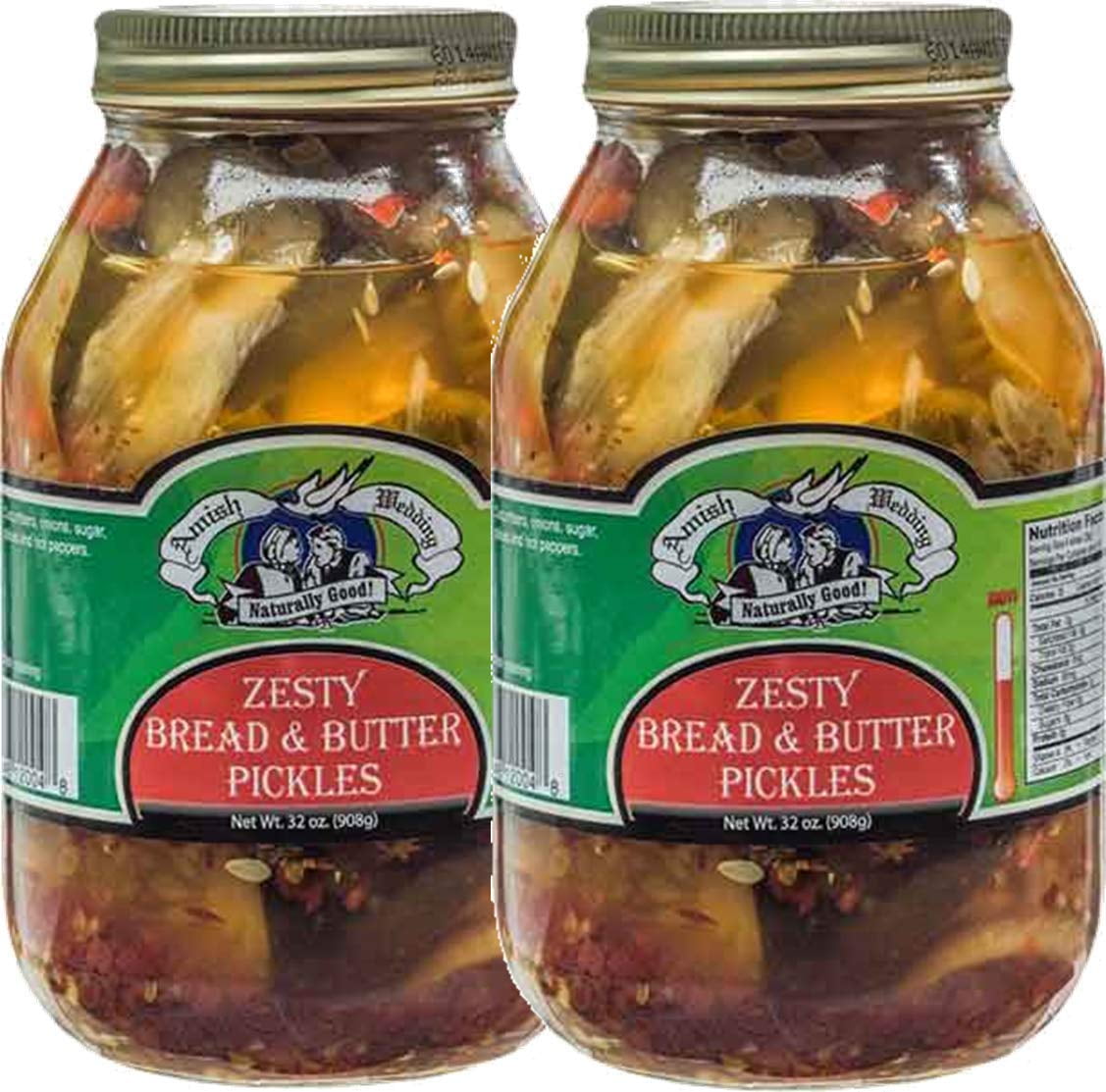 Amish Wedding Foods Zesty Bread &amp; Butter Pickles, 2Pack