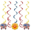 Flaming Fire Truck 30",39" Assorted Dizzy Danglers, Pack of 5, 3 Packs