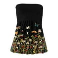 thumbnail image 2 of Liacowi Women Sexy Strapless Tube Tops Sleeveless Floral Print Pleated Tube Top Shirt Summer Smocked Tube Top Tanks, 2 of 5