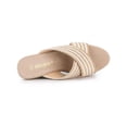 thumbnail image 4 of BLISSFUL STEP Sandales Compensées à Plateforme pour Femmes à Brides Croisées Beige 8,5, 4 of 8